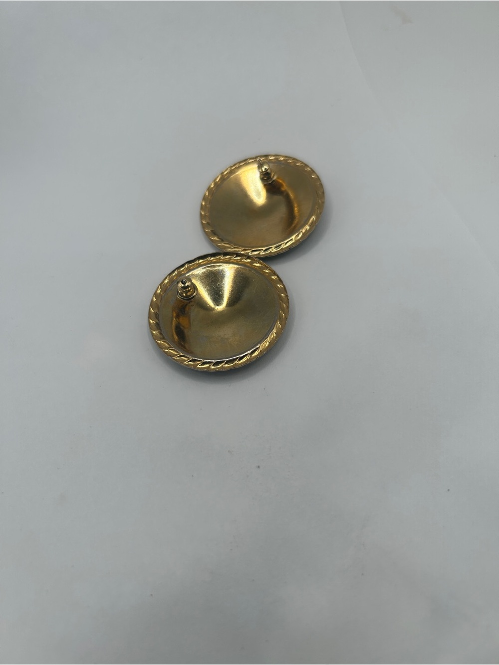 Gold-Trim Green & Blue Enamel Dome Round Earrings - Women Jewelry - Picture 4 of 9